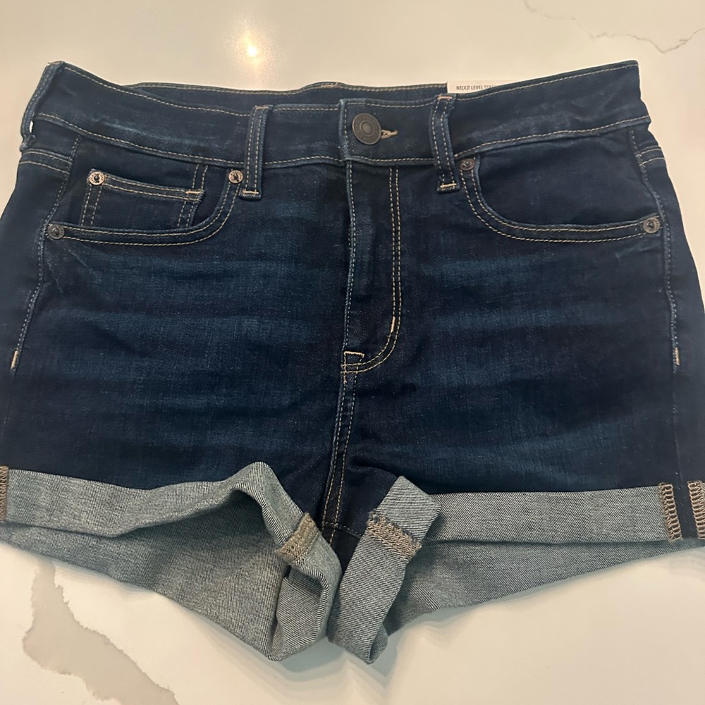 American Eagle Outfitters Blue Jean Shorts Rolled Hem